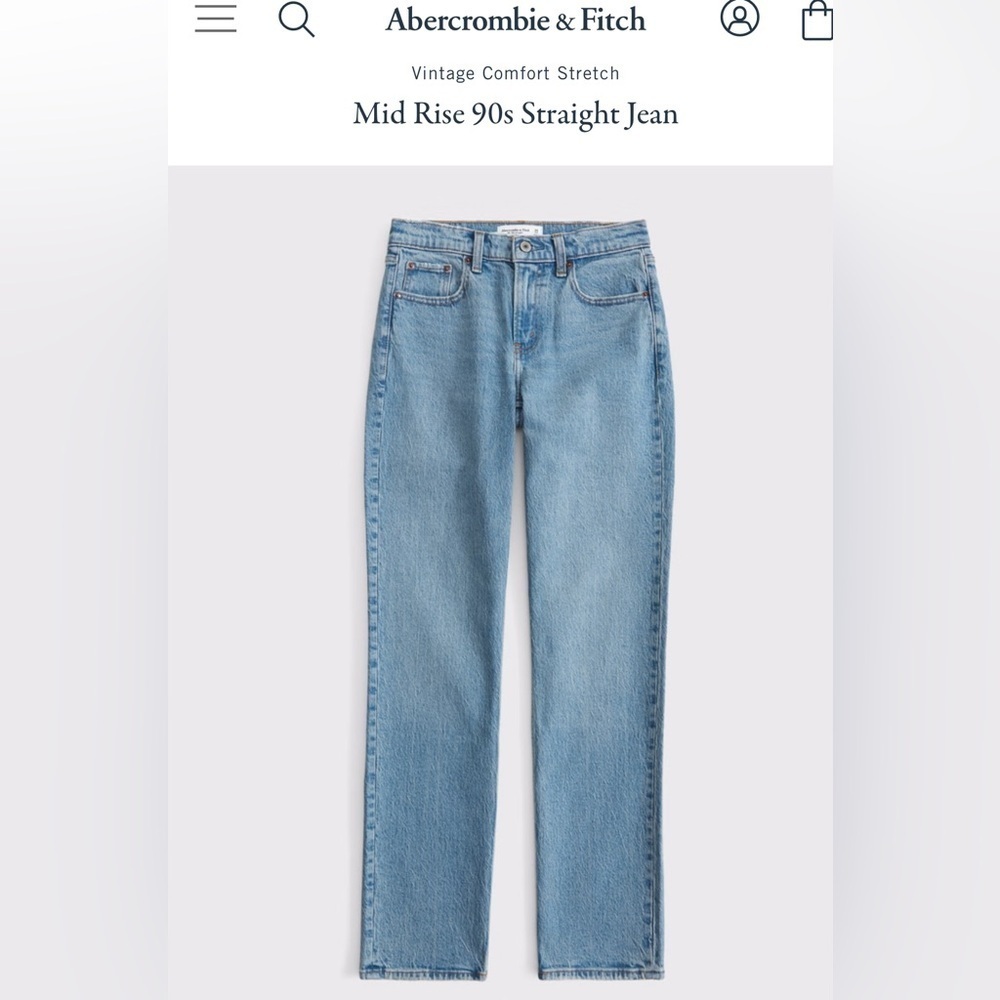 Abercrombie & Fitch The Straight Mid Rise Women Jeans size 30/10 Blue/ preloved - Picture 1 of 10